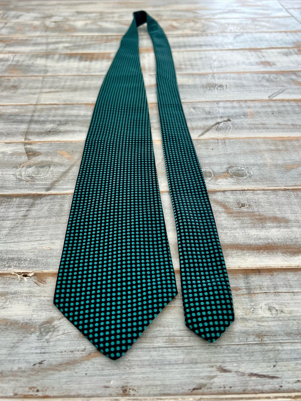 Ermenegildo Zegna Teal Polka Dot Silk Tie